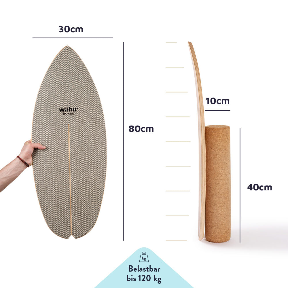 Größe, Maße und Gewicht wahu Balanceboard